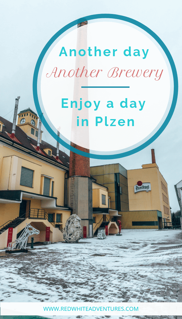 Pin for Pinterest of the Pilsner Urquell Brewery.