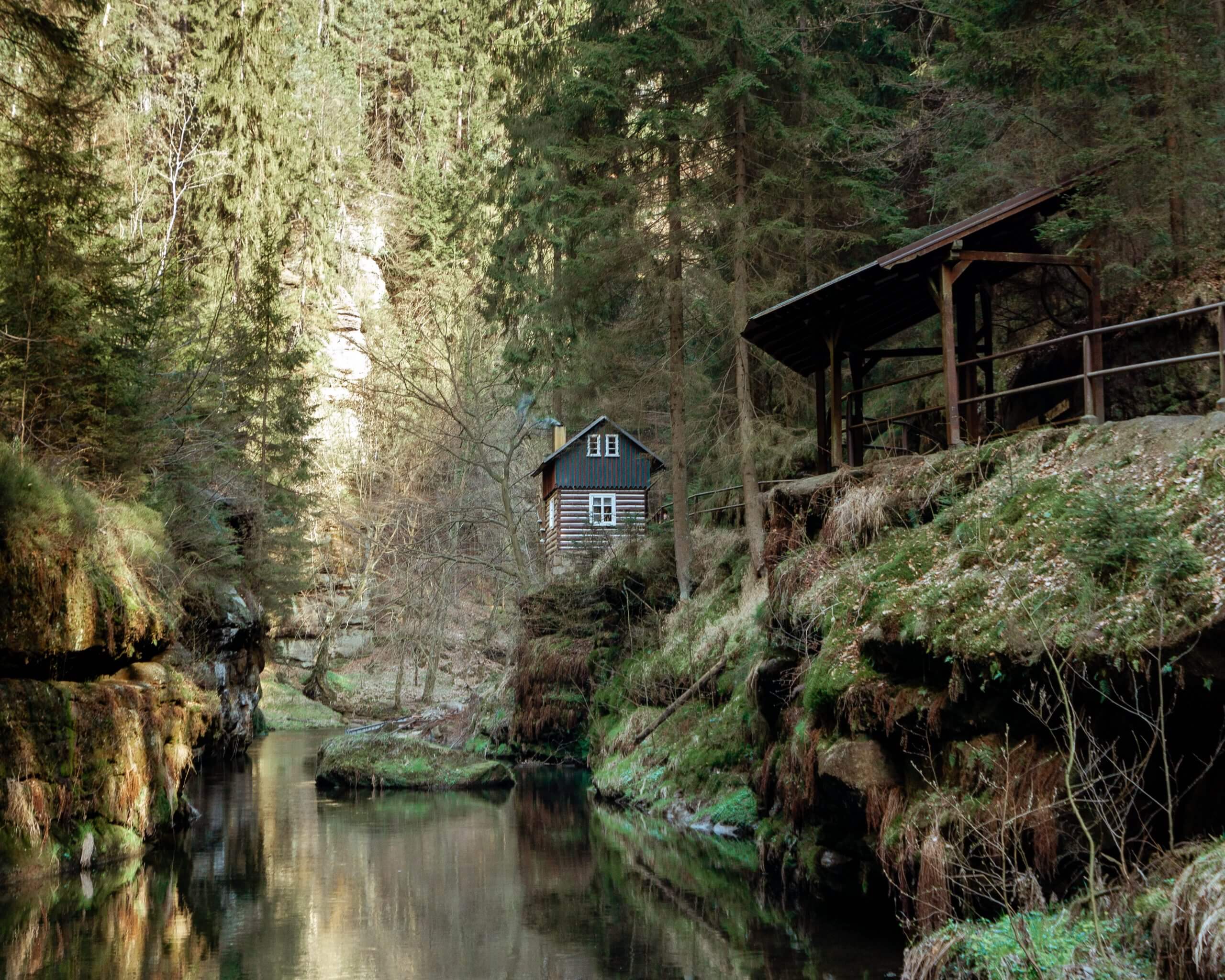 A photo taken from Bohemian Switzerland in the Czech Republic.