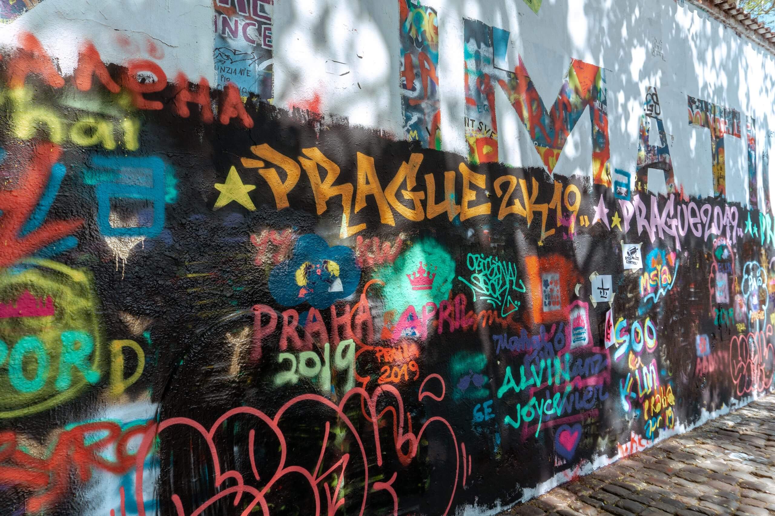 John Lennon Wall in Prague, Czech Republic.
