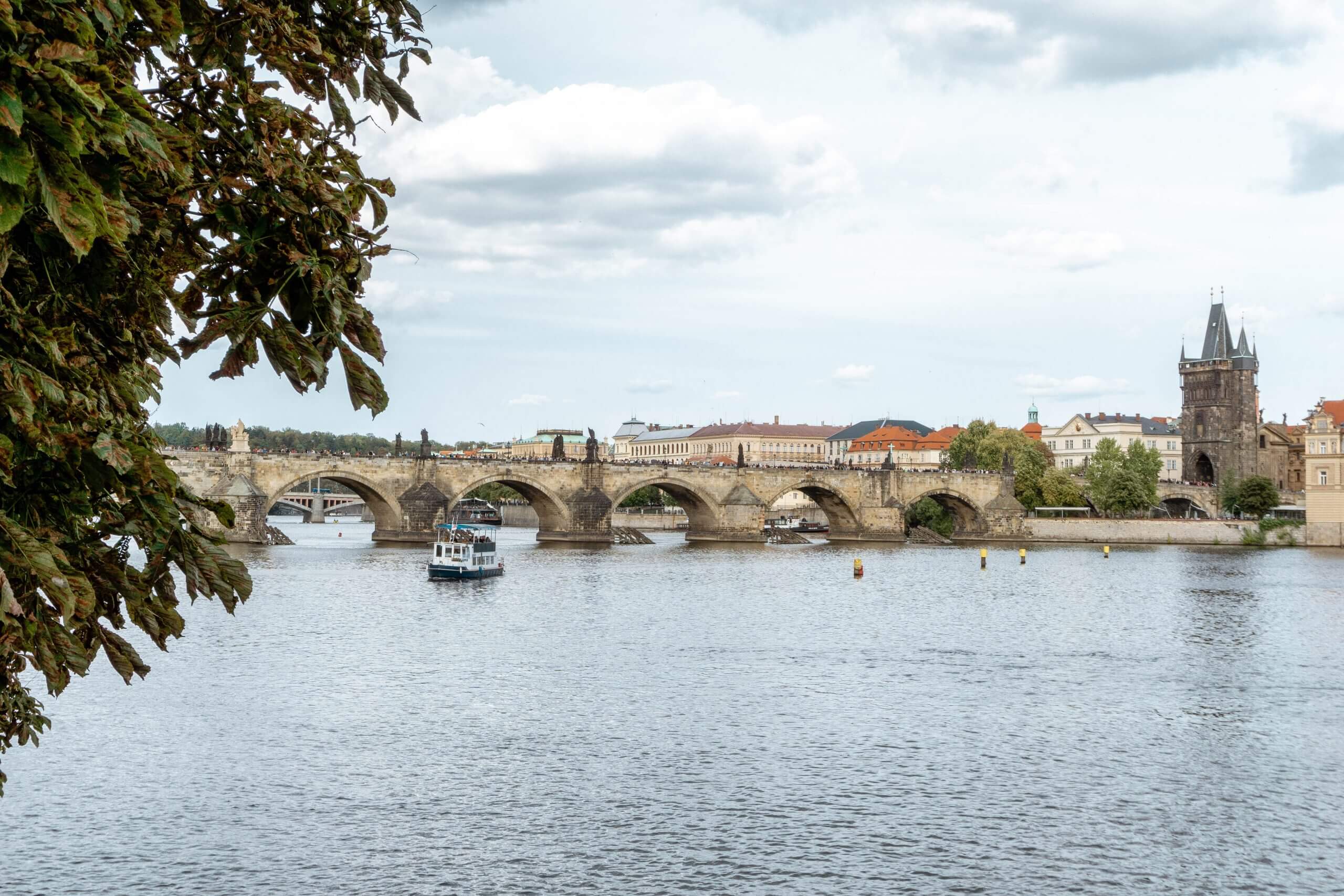 A view of Charles Bridge in the Czech Republic.