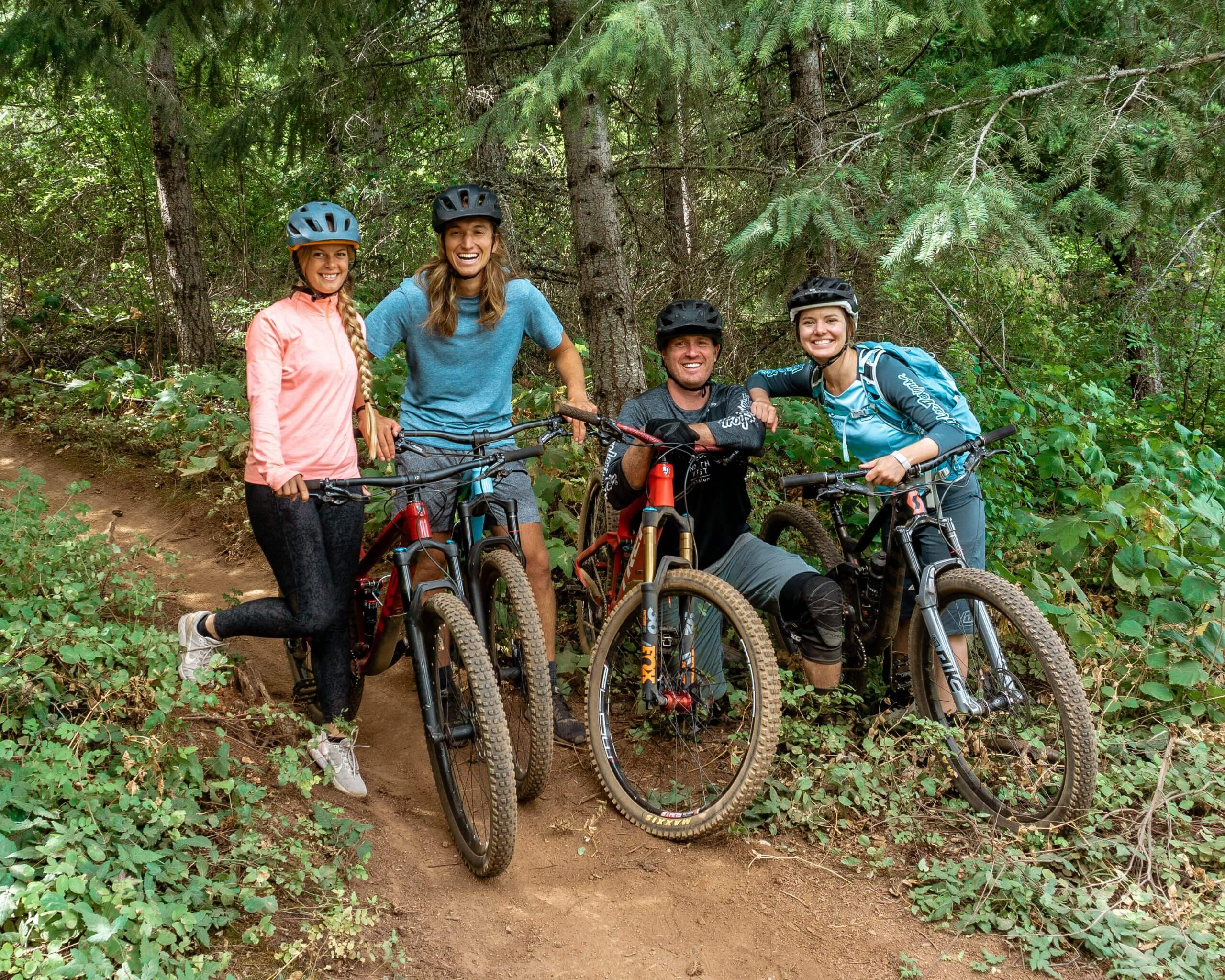 Our guides and us mountain biking in Hood River, Oregon.