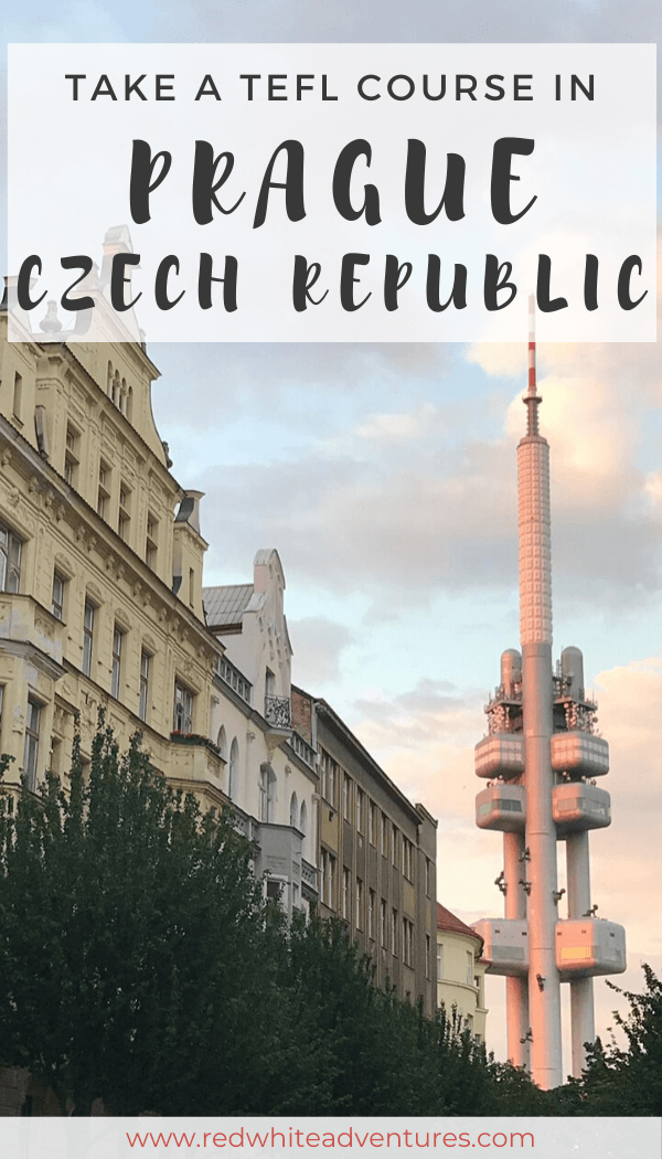 Pin for taking a TEFL course in Prague.