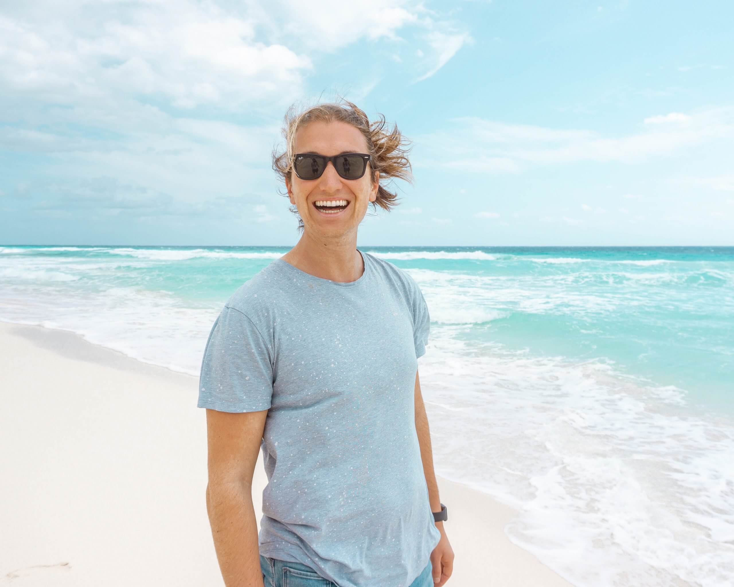 Dom enjoying a beautiful beach in Mexico!