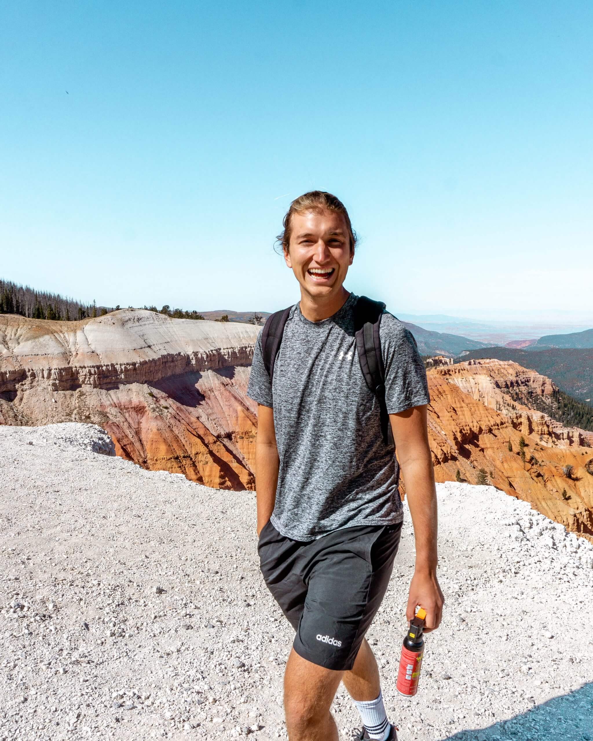 Enjoying amazing views while hiking in Utah. 