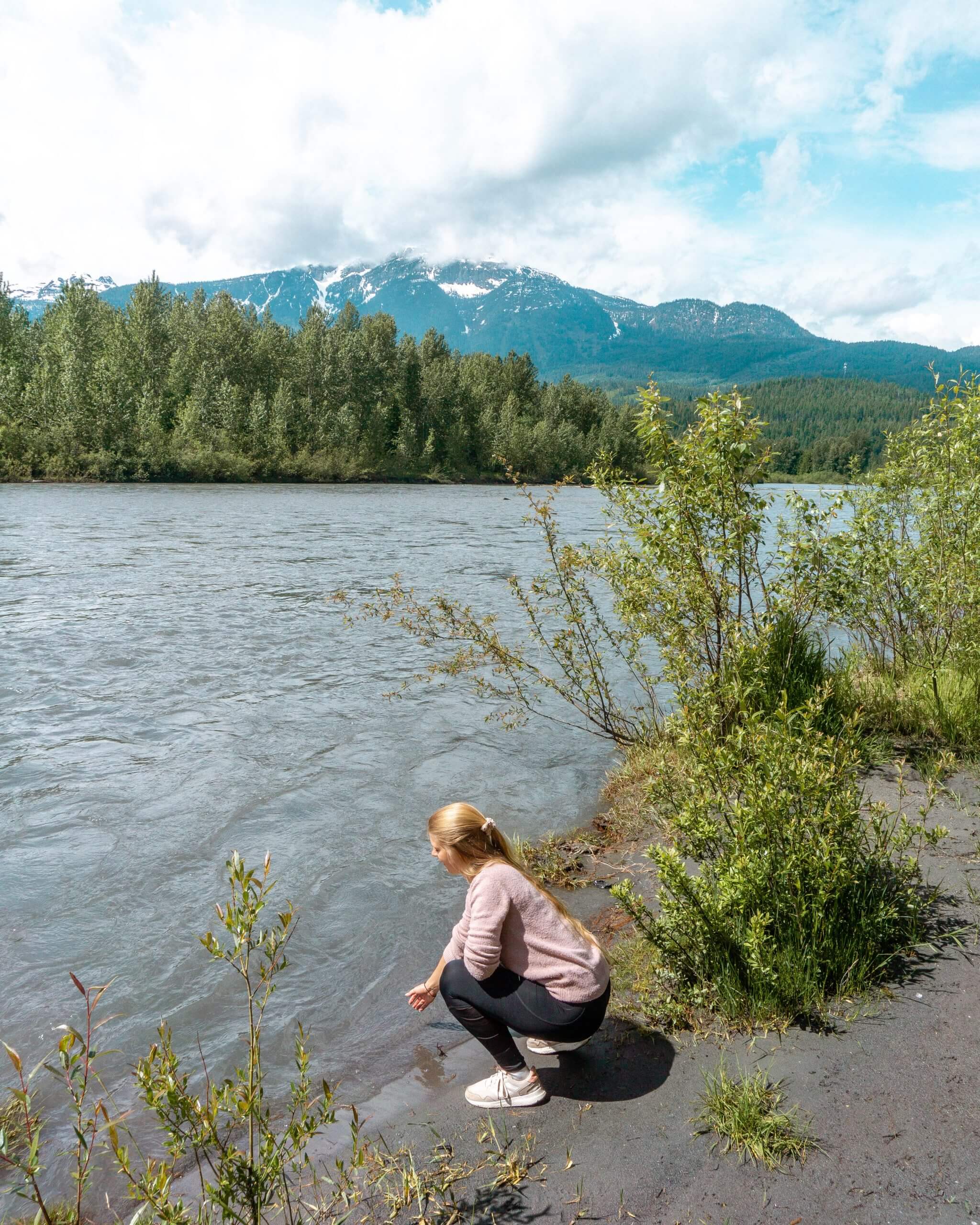 Jo playing in the Columbia River.