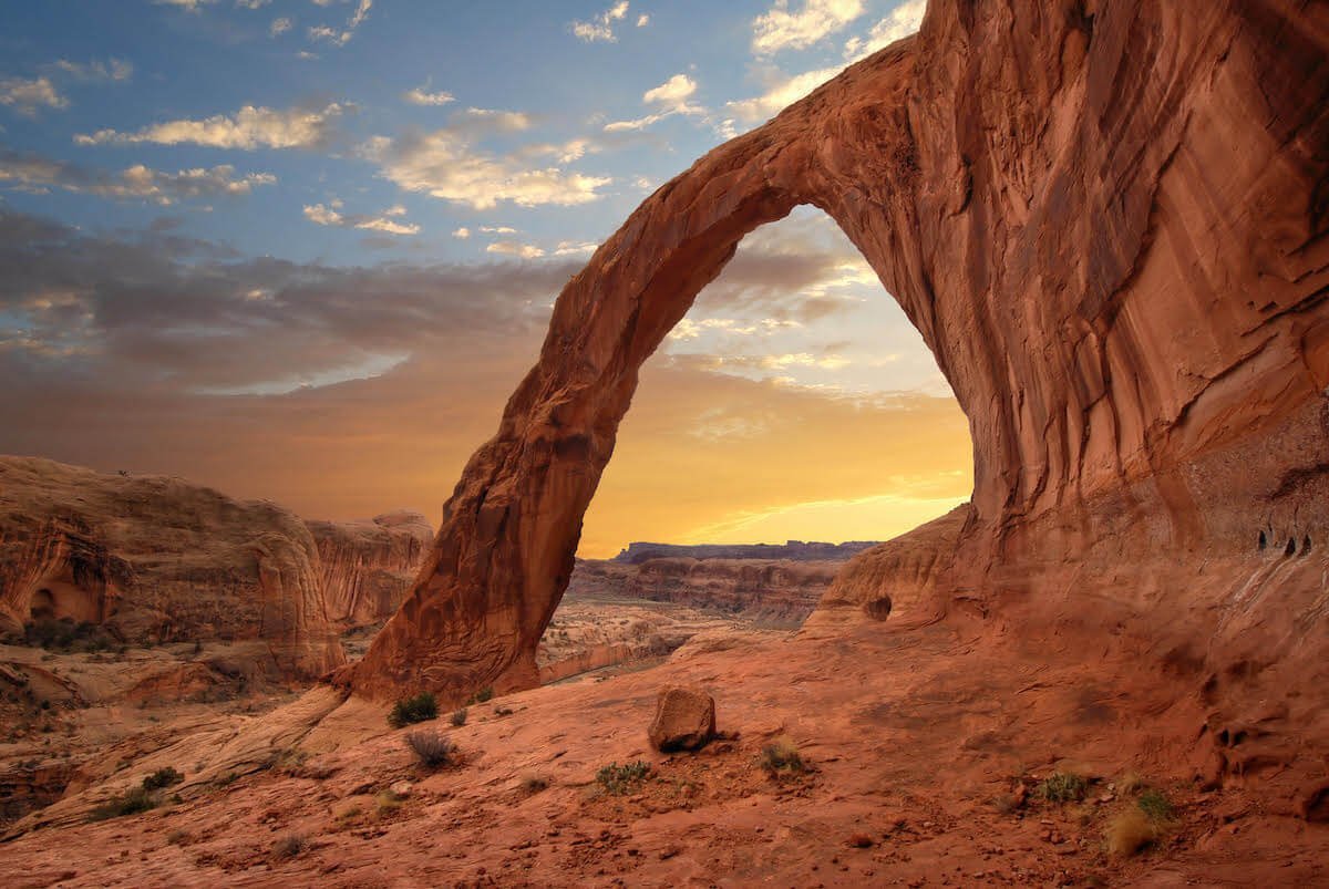View from Corona Arch in Utah.