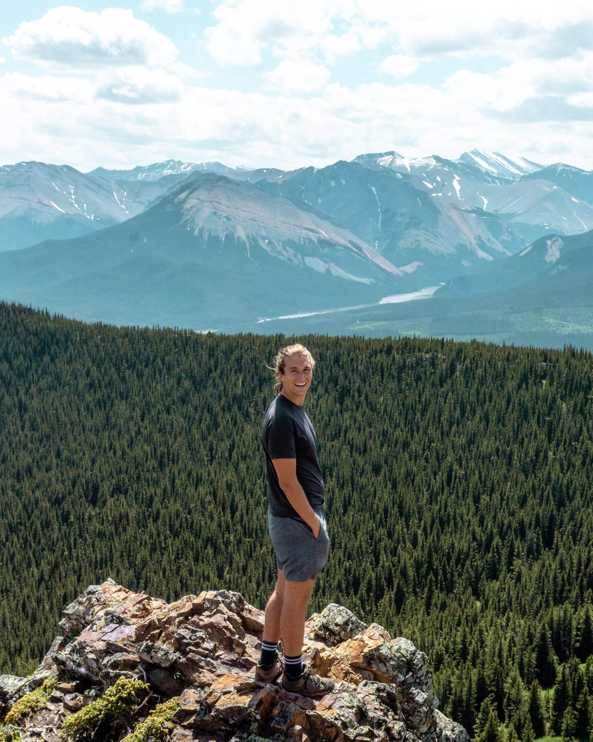 Dom at the top of Jumpingpound Summit