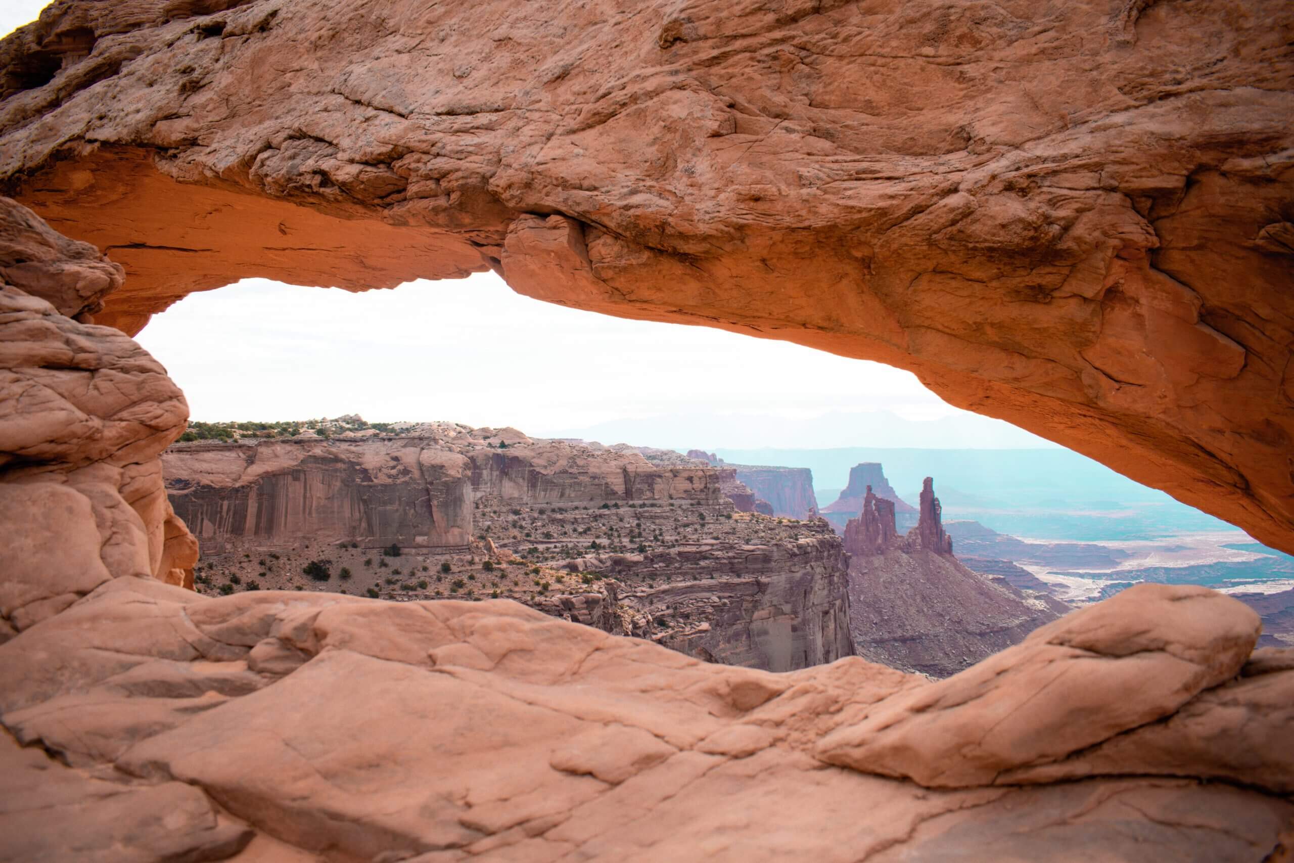 View from Mesa Arch Trail in Canyonlands.