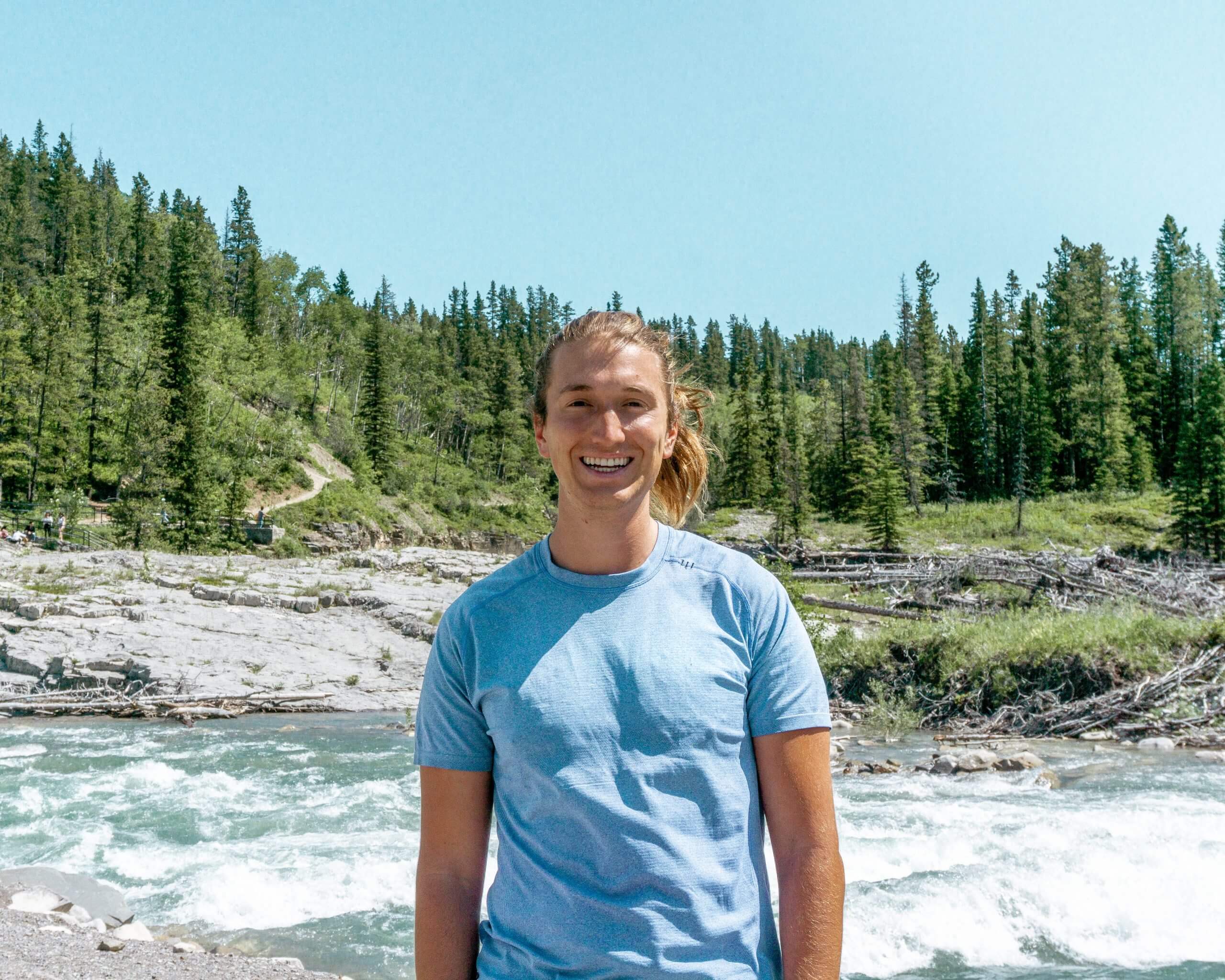 Dom enjoying Elbow Falls near Bragg Creek.