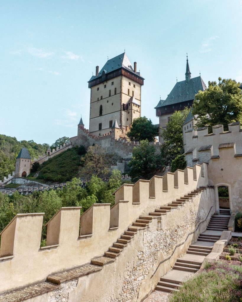 A courtyard at the famous Karlstejn Castle in the Czech Republic.