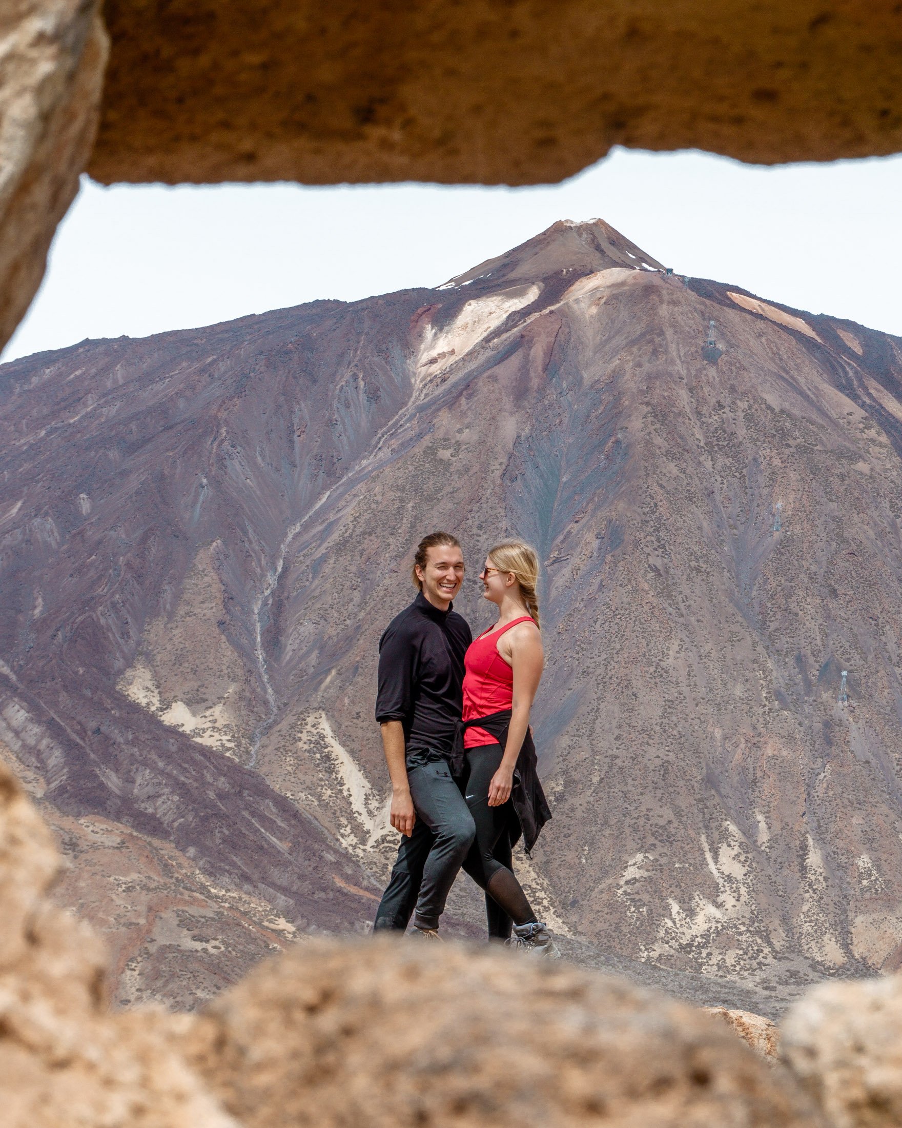 Hiking up Mount Guajara in Tenerife, Spain.