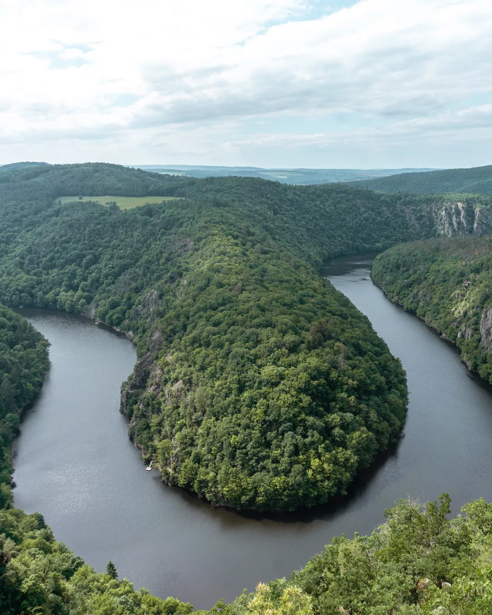 Views of the Vltava River from above.