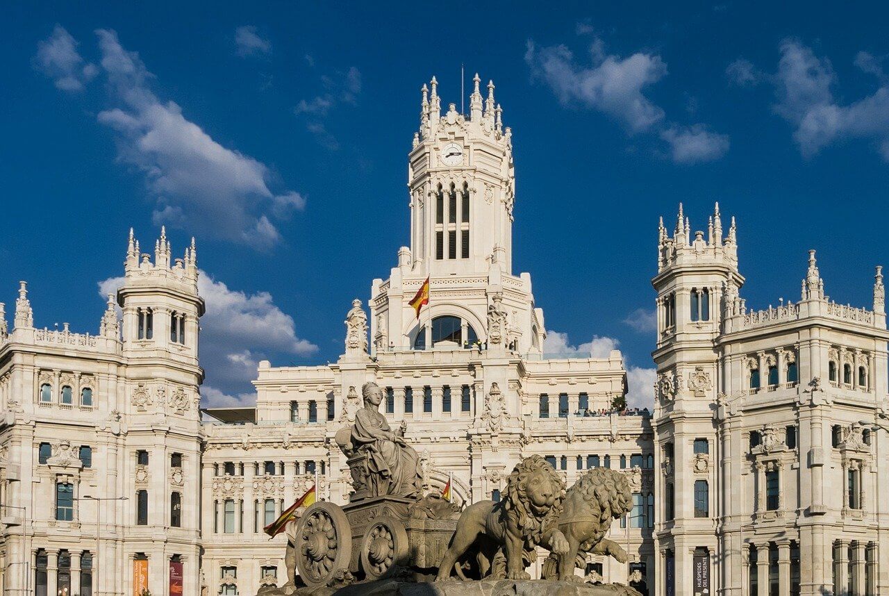 Beautiful building in Madrid, Spain.