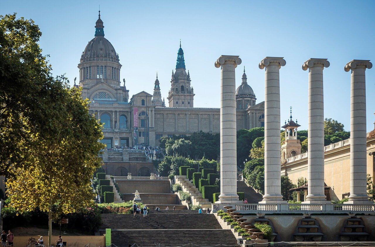 Beautiful view of Gaudi's Park in Barcelona.