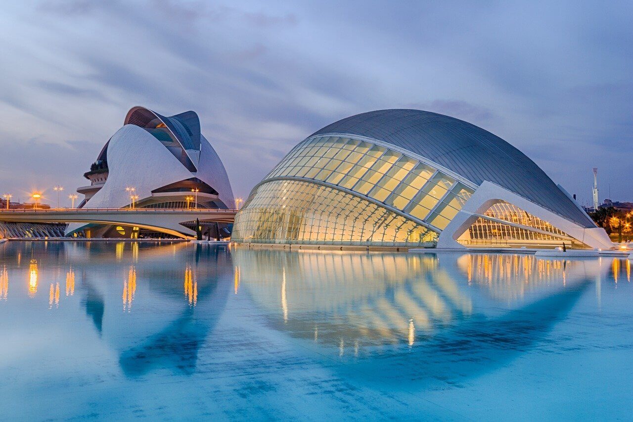 Beauitful architecture building in Valencia, Spain.