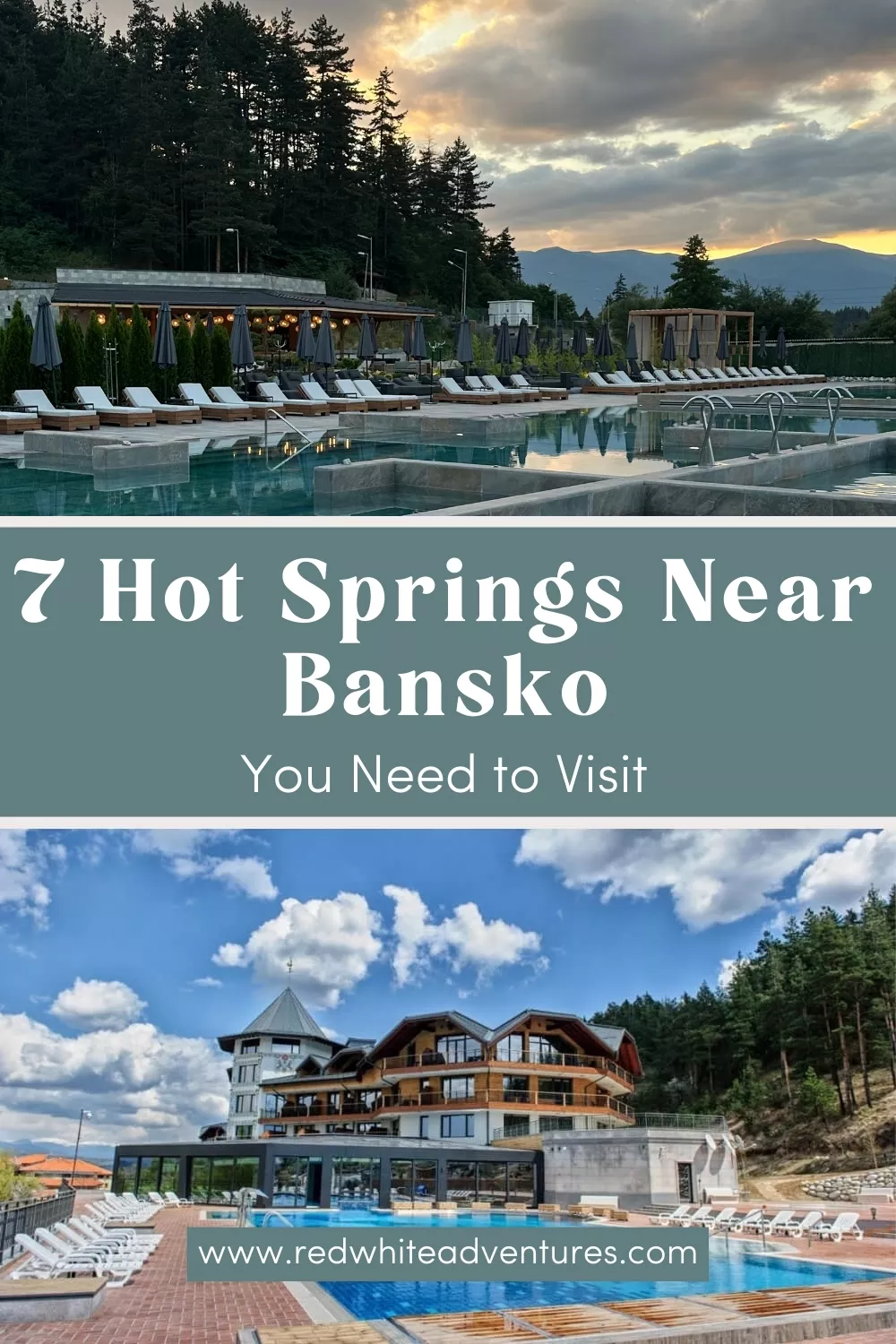 5 Hot Springs near Bansko Pin for Pinterest.