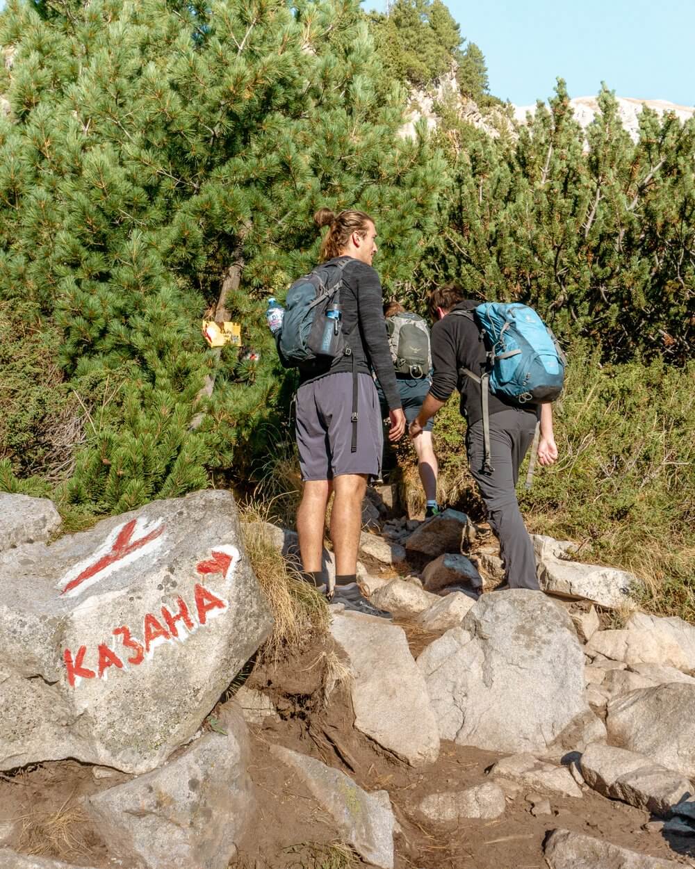 Following the red and white markers up to Vihren Peak.
