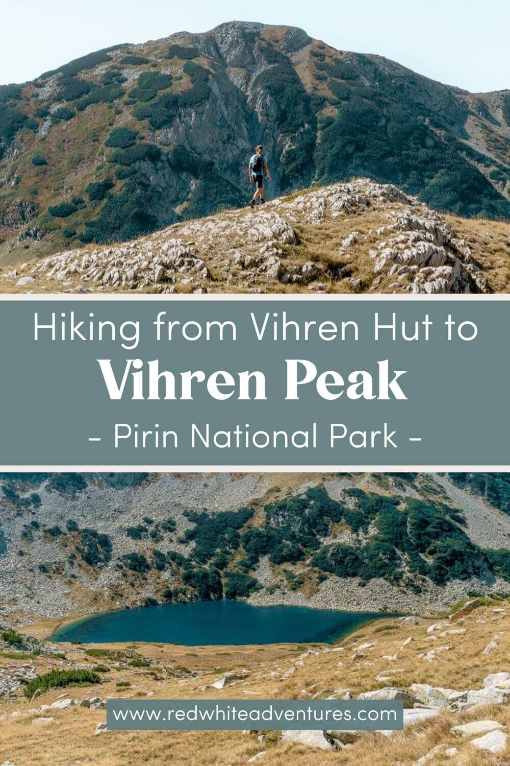 Pin for Pinterest for Vihren Peak in Bulgaria.