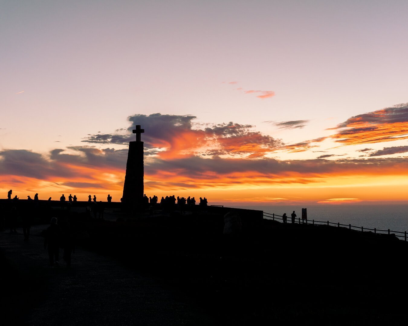 Sun setting at the Cabo Da Roca viewpoint.