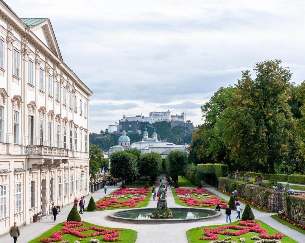 Photo of beautiful gardens in Salzburg.
