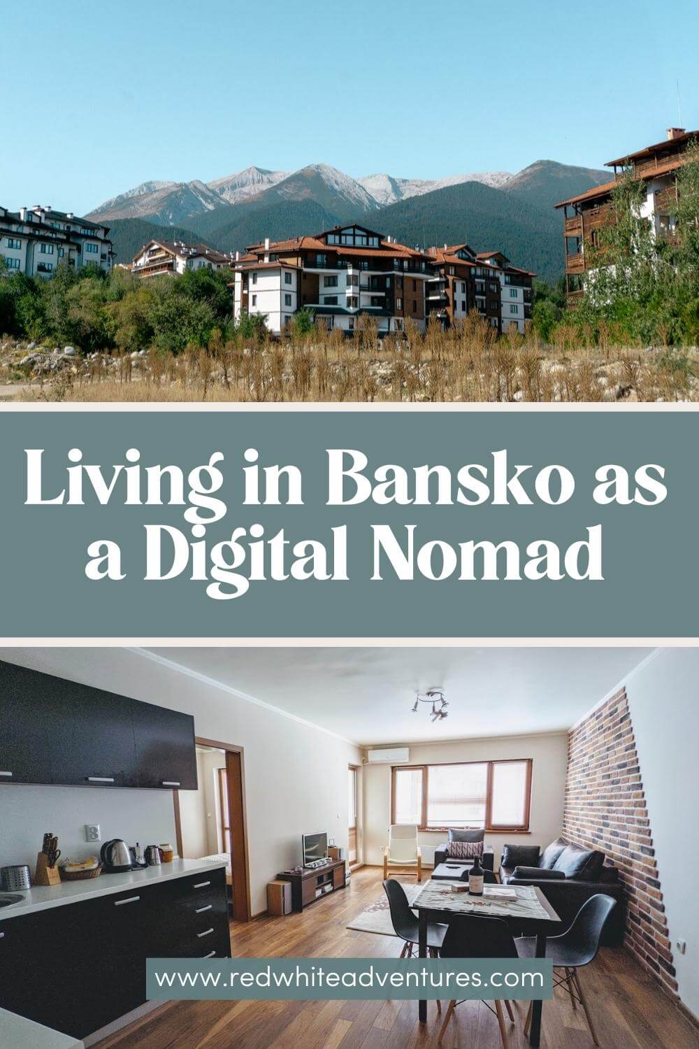 Pin for Pinterest living in Bansko as a digital nomad. 
