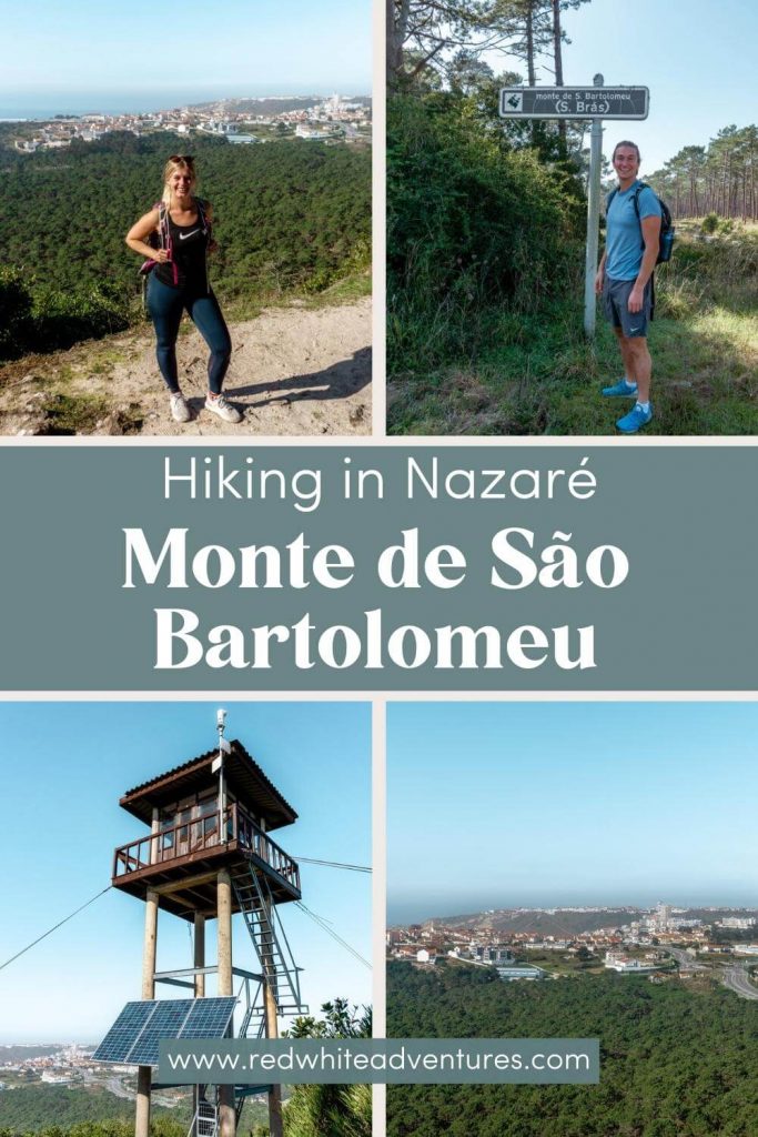 Pin for Pinterest hiking the Monte de São Bartolomeu trail near Nazare.