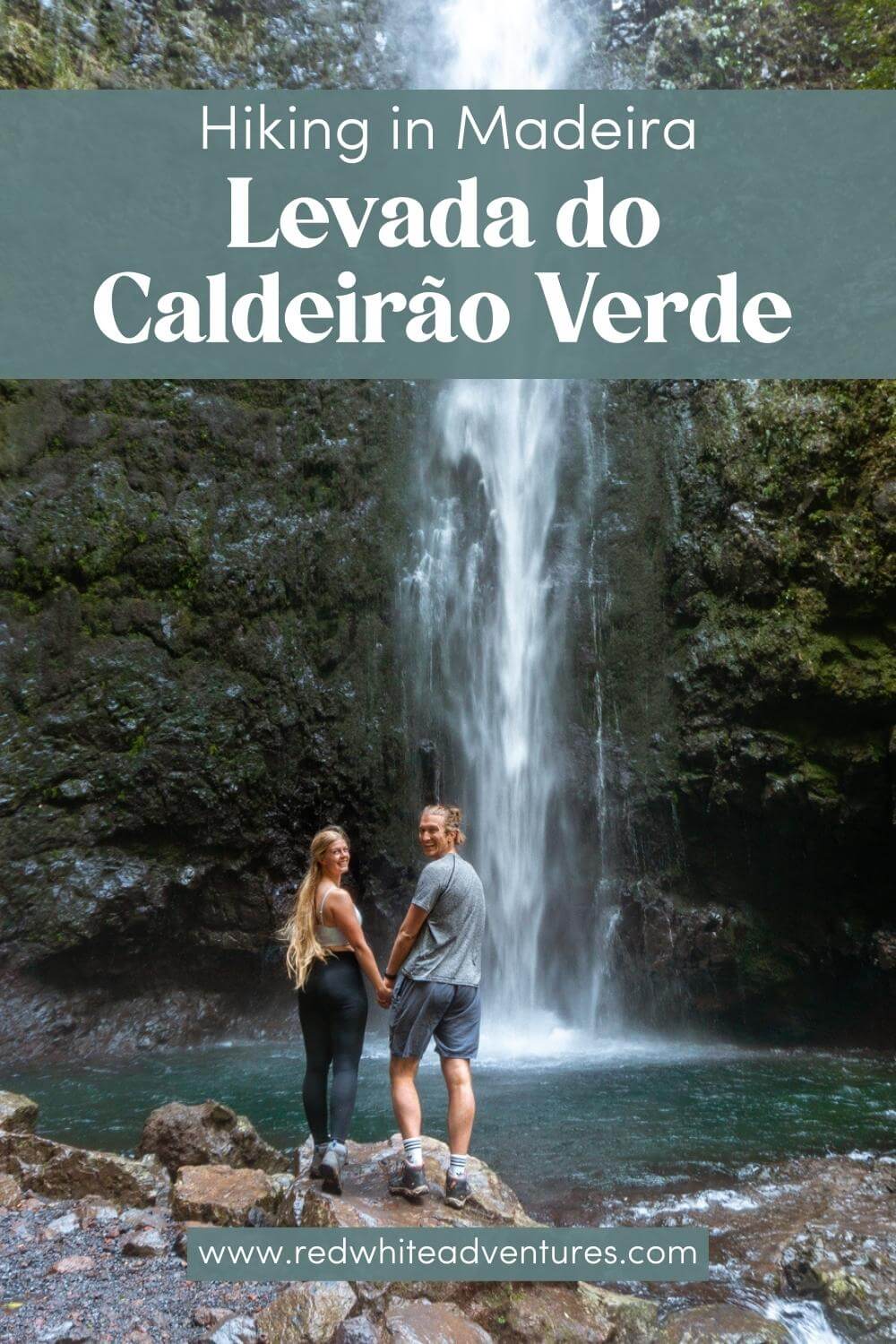 Pin for Pinterest of the Levada do Caldeirão Verde Trail in Madeira.