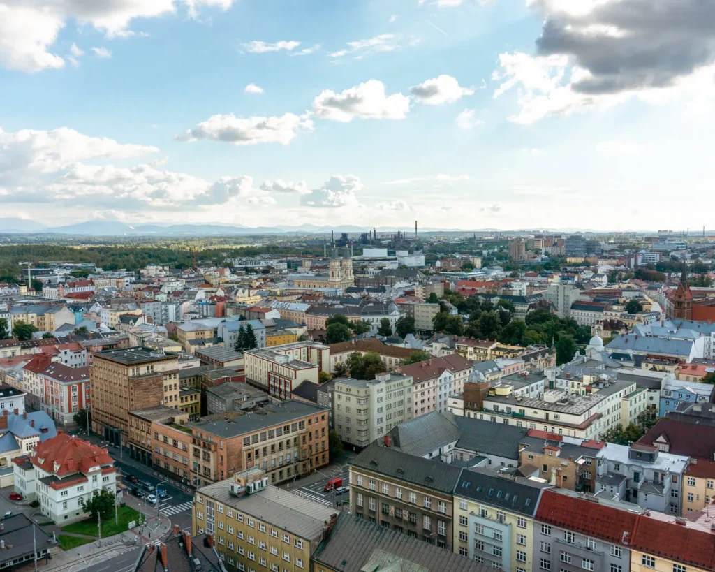 Panoramic view overlooking Ostrava.