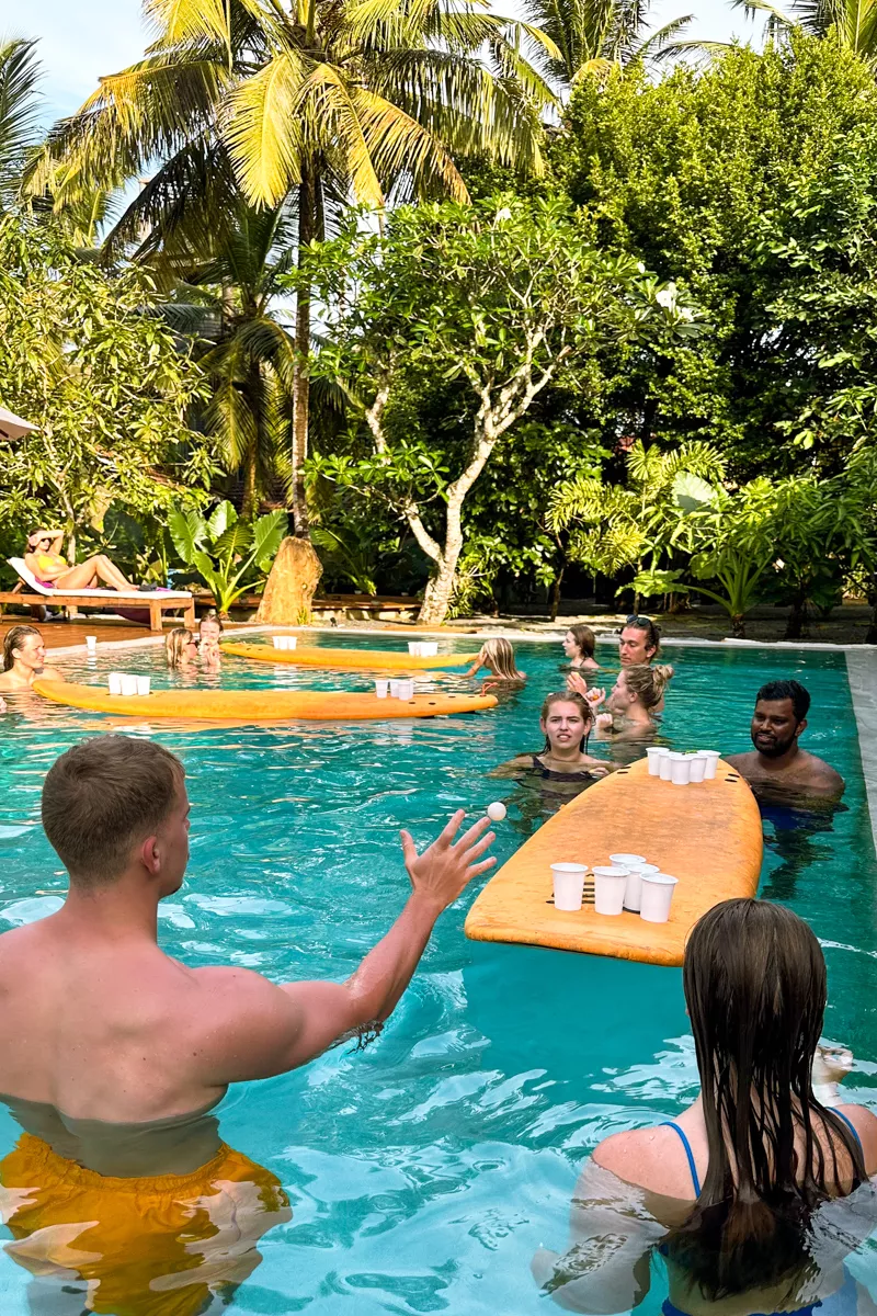 Pool at Lapoint Surf Camp in Sri Lanka.