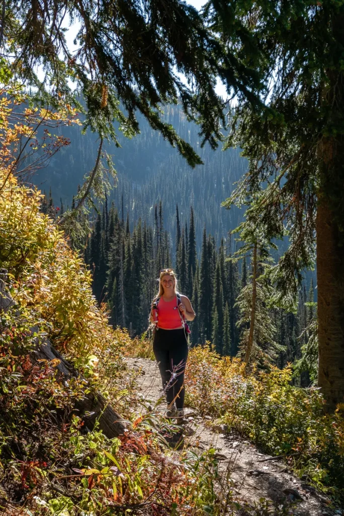 Jo taking in the scenery along the Eva and Miller Lake hike.