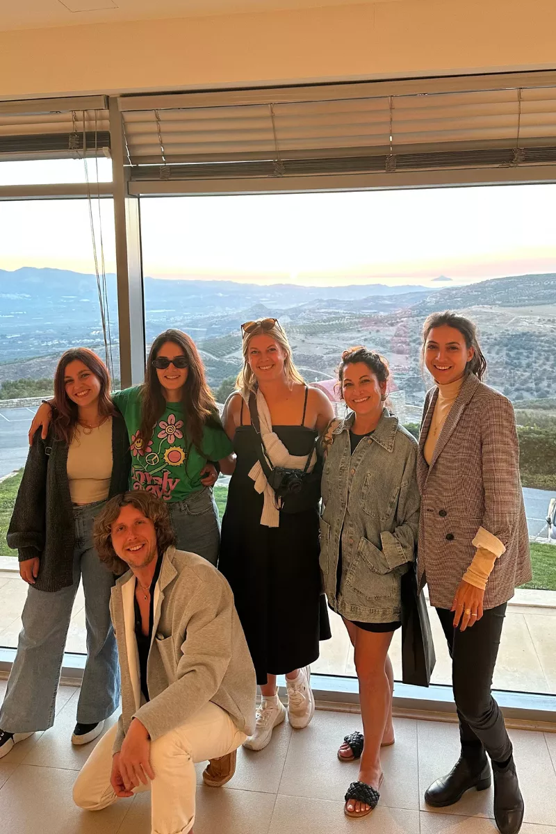 Friends from Avnea enjoying a wine tasting in Crete.