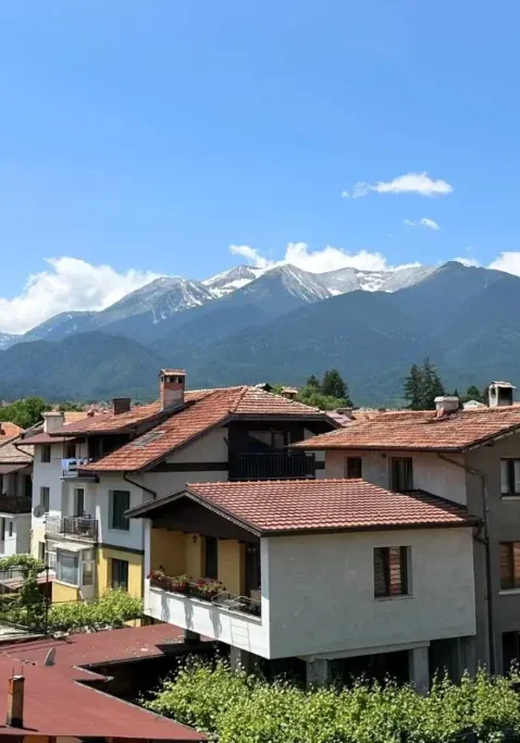Beautiful view of Bansko and the Pirin Mountains