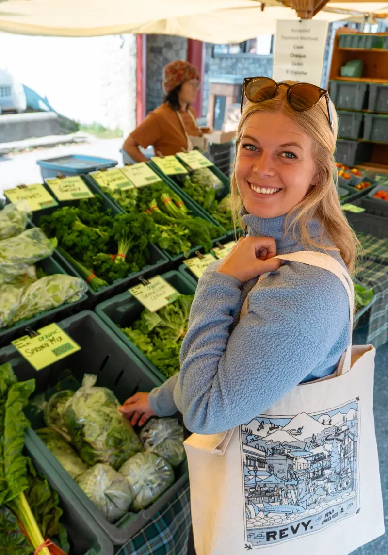 Jo at Revelstoke's farmers market