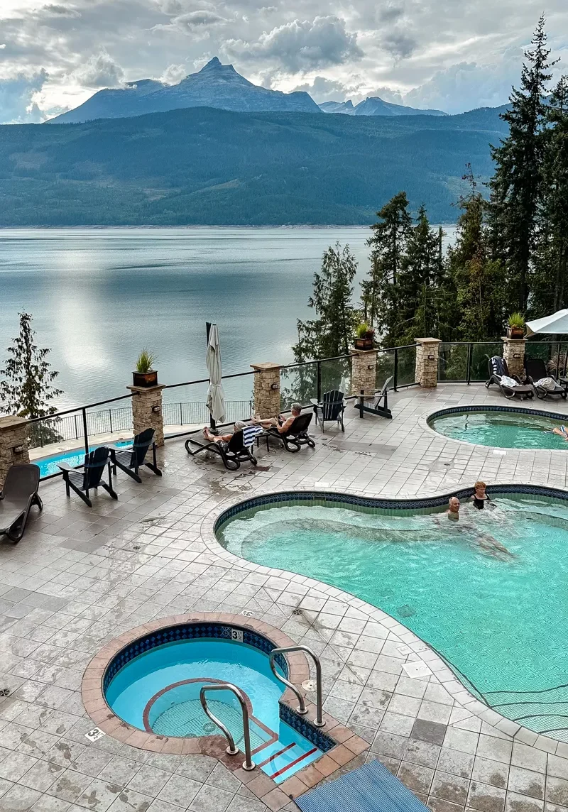 View from inside the Halcyon Resort looking out at all the hotsprings!