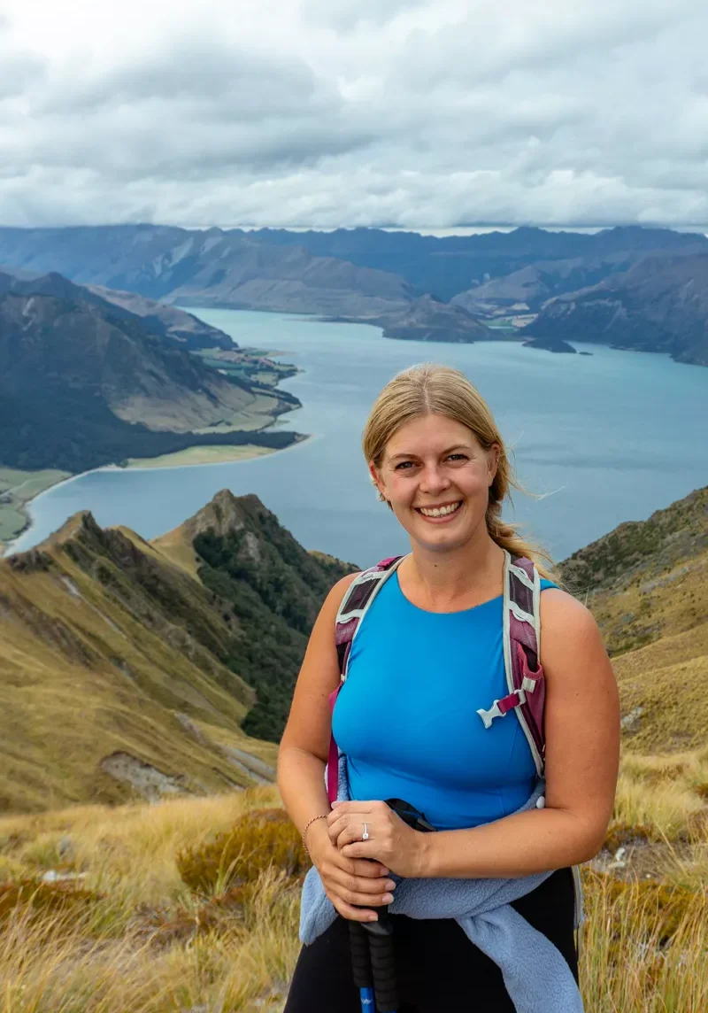Jo enjoying the amazing view from Isthmus Peak.