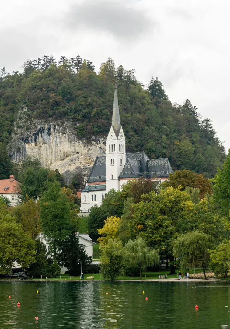 Stunning church in Lake Bled.