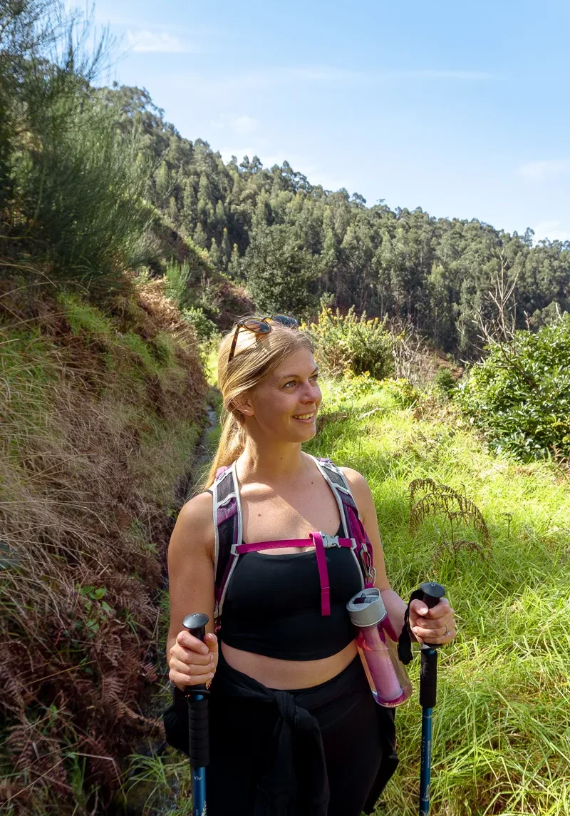 Jo admiring the views on the Levada Ponta do Pargo trail.