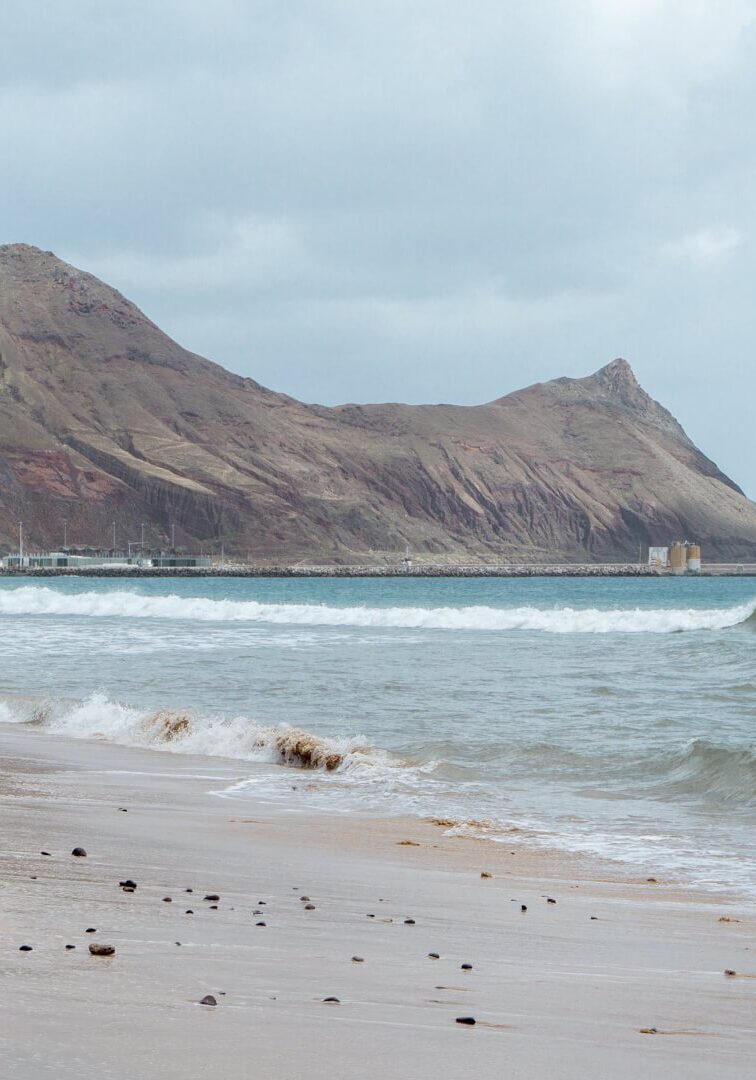 View of the coastline in Porto Santo, Madeira.