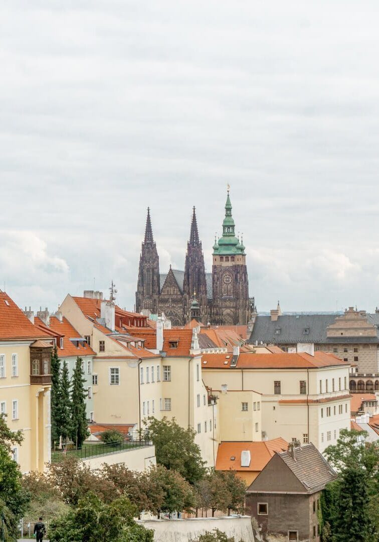 Prague Castle as seen from a viewpoint