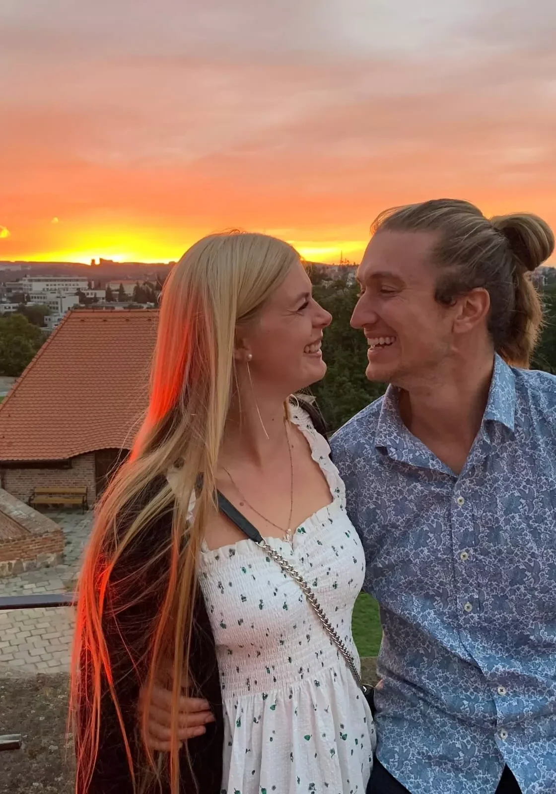 Dom and Jo taking in the view at Spilberk Castle in Brno.