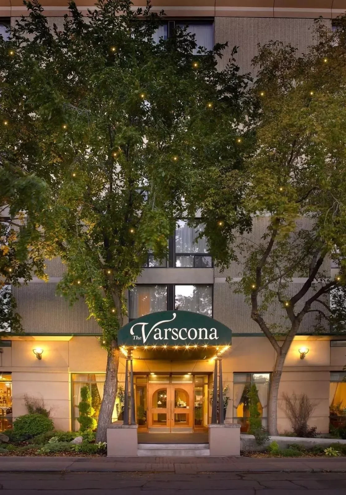 View from the outside of Varscona Hotel in Edmonton.