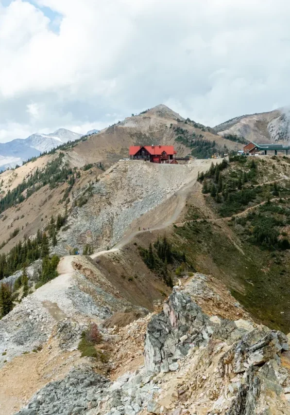 View of the Eagle's Eye Restaurant on the top of Kicking Horse Mountain Resort.