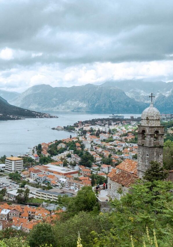 View of the famous Bay of Kotor in Montenegro.