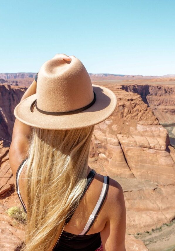 Jo taking in the view of Horseshoe Bend Arizona