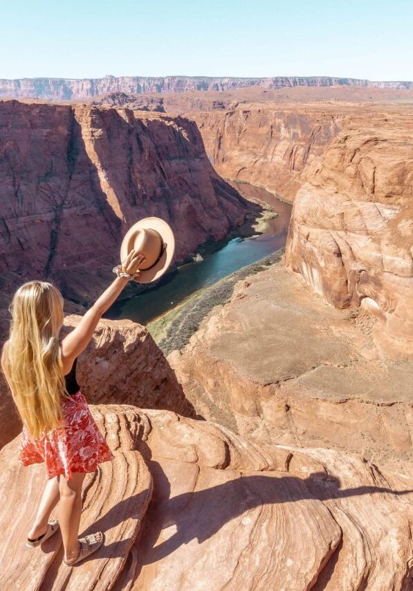 Jo taking in the view of Horseshoe Bend Arizona
